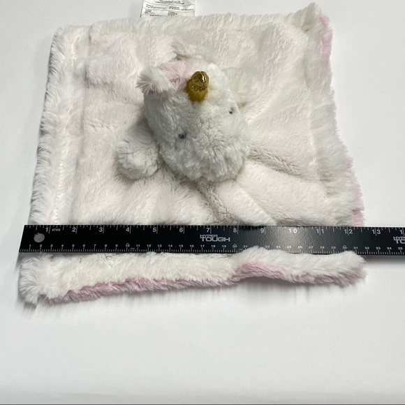 Unicorn lovey white & pink with gold horn super soft plush security snuggles toy - Picture 5 of 10